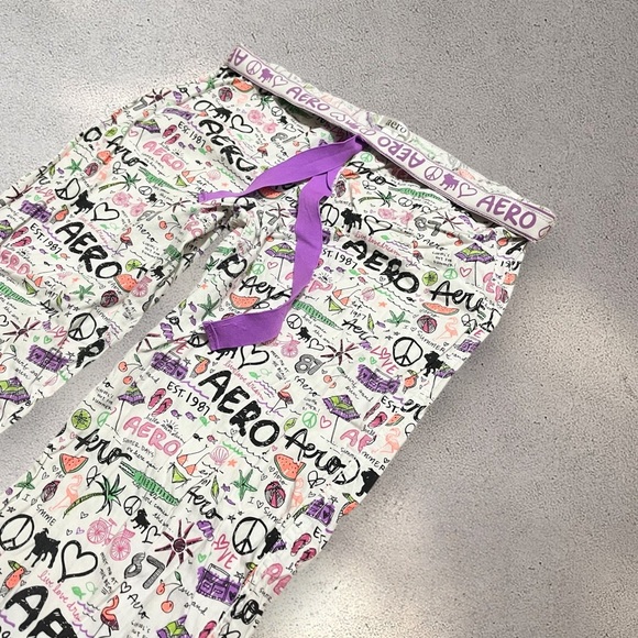 ARROPOSTALE PURPLE FOLD-OVER PANTS - Picture 1 of 4